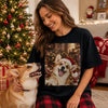 Custom Photo Funny Dog Selfie Comfort T-Shirt - Personalized Christmas Birthday Gifts For Dog Cat Lovers, Dog Dad And Mom, Cat Owners - Jolly Smiles, Happy Paws