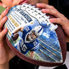 Custom Photo Leather Football - Personalized Birthday Gifts For Son, Grandson, American Football Lovers, Sports Fans, Sports Lovers - Born To Be A Champion