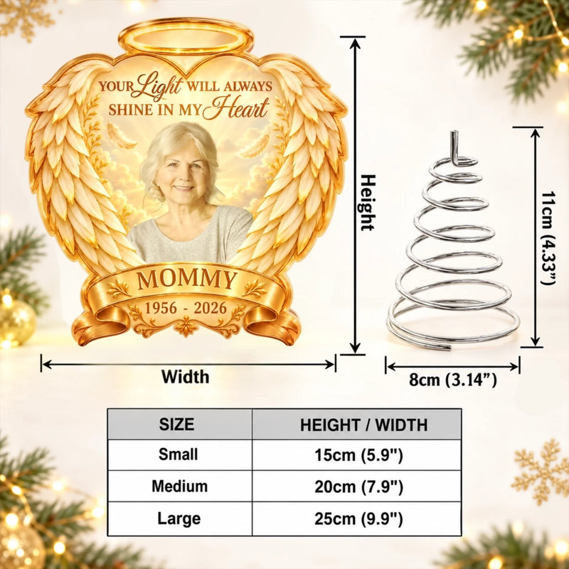 Custom Photo LED Tree Topper - Personalized  Memorial Sympathy Gifts For Loss Of Mom, Dad - Always Close In Spirit