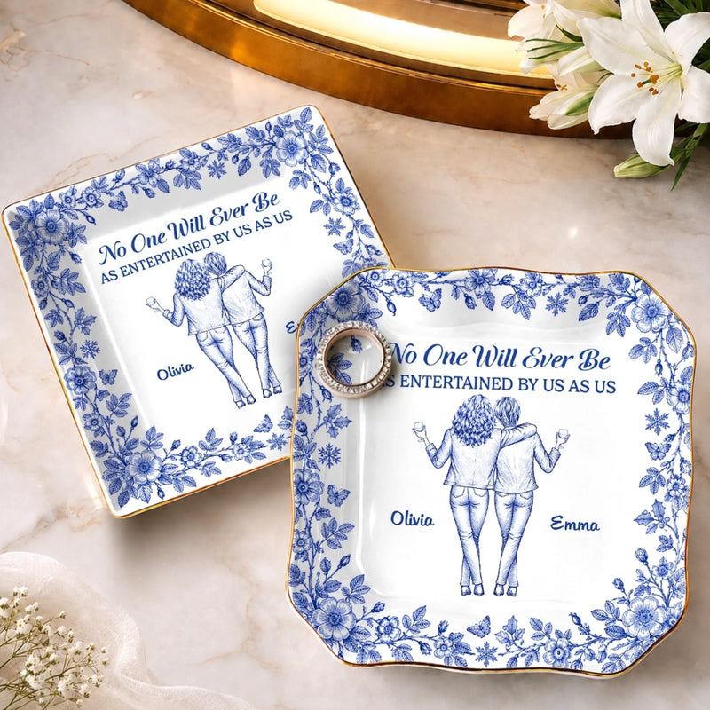 Custom Jewelry Dish - Personalized Best Friend Birthday Gifts For Women, Besties, Sisters, BFF - A Bond That Time Can’t Change