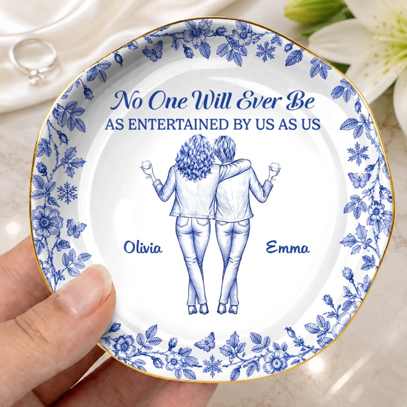 Custom Jewelry Dish - Personalized Best Friend Birthday Gifts For Women, Besties, Sisters, BFF - A Bond That Time Can’t Change