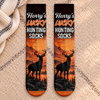 Custom Crew Socks - Personalized Birthday Hunting Gifts For Hunters, Husband, Son, Grandson, Brother, Grandpa, Dad, Yourself - Bring Good Luck Every Hunt