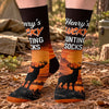 Custom Crew Socks - Personalized Birthday Hunting Gifts For Hunters, Husband, Son, Grandson, Brother, Grandpa, Dad, Yourself - Bring Good Luck Every Hunt