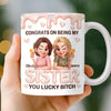 Custom 3D Inflated Effect Printed Mug - Personalized Best Friend Birthday Gifts For Women, Besties, Sisters, BFF - Lucky You, Bestie