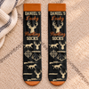 Custom Crew Socks - Personalized Birthday Hunting Gifts For Hunters, Husband, Son, Grandson, Brother, Grandpa, Dad, Yourself - Chasing Big Bucks All Day