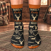 Custom Crew Socks - Personalized Birthday Hunting Gifts For Hunters, Husband, Son, Grandson, Brother, Grandpa, Dad, Yourself - Chasing Big Bucks All Day