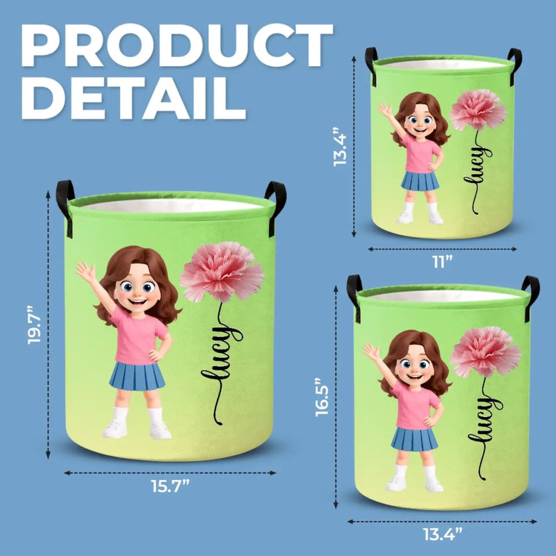 Custom Laundry Basket - Personalized Birthday Gifts For Kids - Pure Floral Girl Joy