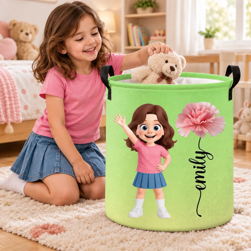 Custom Laundry Basket - Personalized Birthday Gifts For Kids - Pure Floral Girl Joy