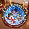 Custom Snowman Quilted Round Mat - Personalized Christmas Birthday Gifts For Mom, Dad, Brother, Sister - Season Of Joy And Love