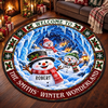 Custom Snowman Quilted Round Mat - Personalized Christmas Birthday Gifts For Mom, Dad, Brother, Sister - Season Of Joy And Love