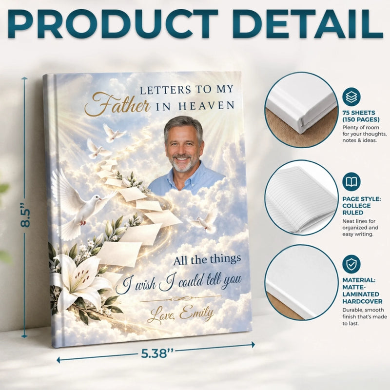 Custom Photo Hardcover Journal - Personalized  Memorial Sympathy Gifts For Loss Of Mom, Dad - Always Part Of My Story