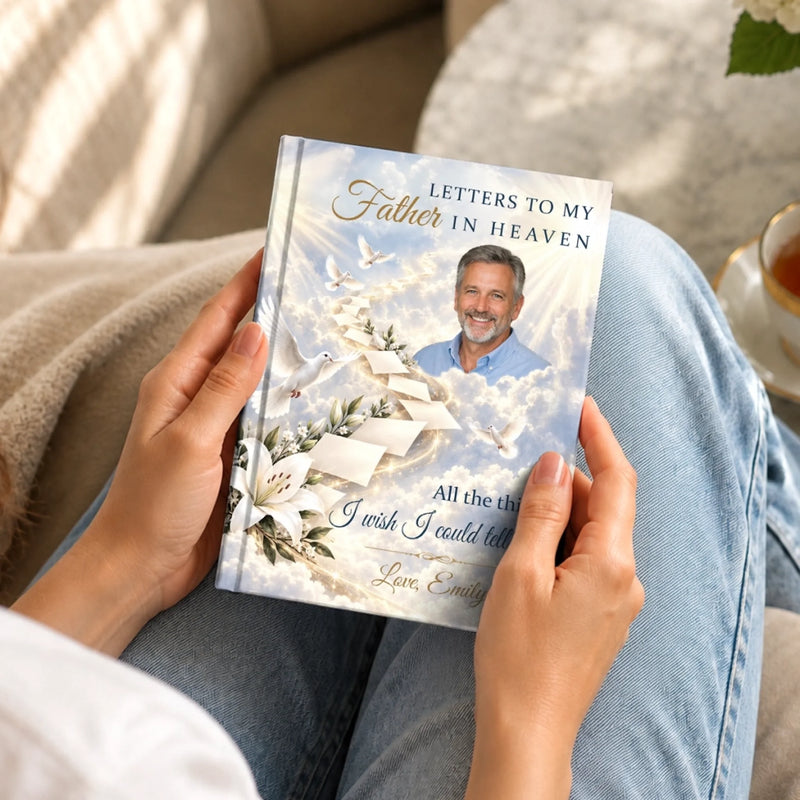 Custom Photo Hardcover Journal - Personalized  Memorial Sympathy Gifts For Loss Of Mom, Dad - Always Part Of My Story