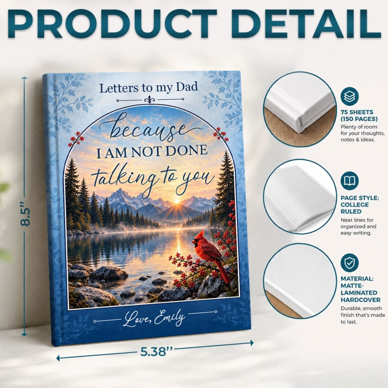 Custom Hardcover Journal - Personalized  Memorial Sympathy Gifts For Loss Of Mom, Dad - Remembered With Love