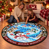 Custom Snowman Quilted Round Mat - Personalized Christmas Birthday Gifts For Mom, Dad, Brother, Sister - Shining Bright With Family Love