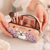 Custom Photo Seersucker Makeup Bag - Personalized Birthday Gifts For Wife, Daughter, Besties, Sisters, Granddaughter, Grandma, Mom, Yourself, Dog Cat Lovers - Life Blooms With You
