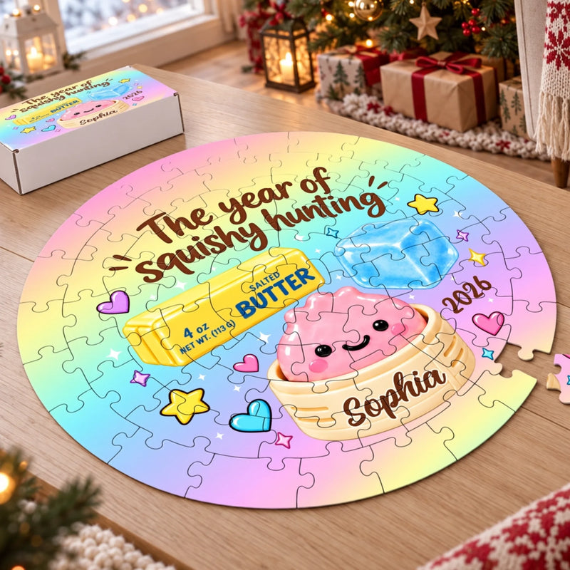Custom Squishy Round Jigsaw Puzzle - Personalized Christmas Birthday Gifts For Kids - Little Giggles All Day