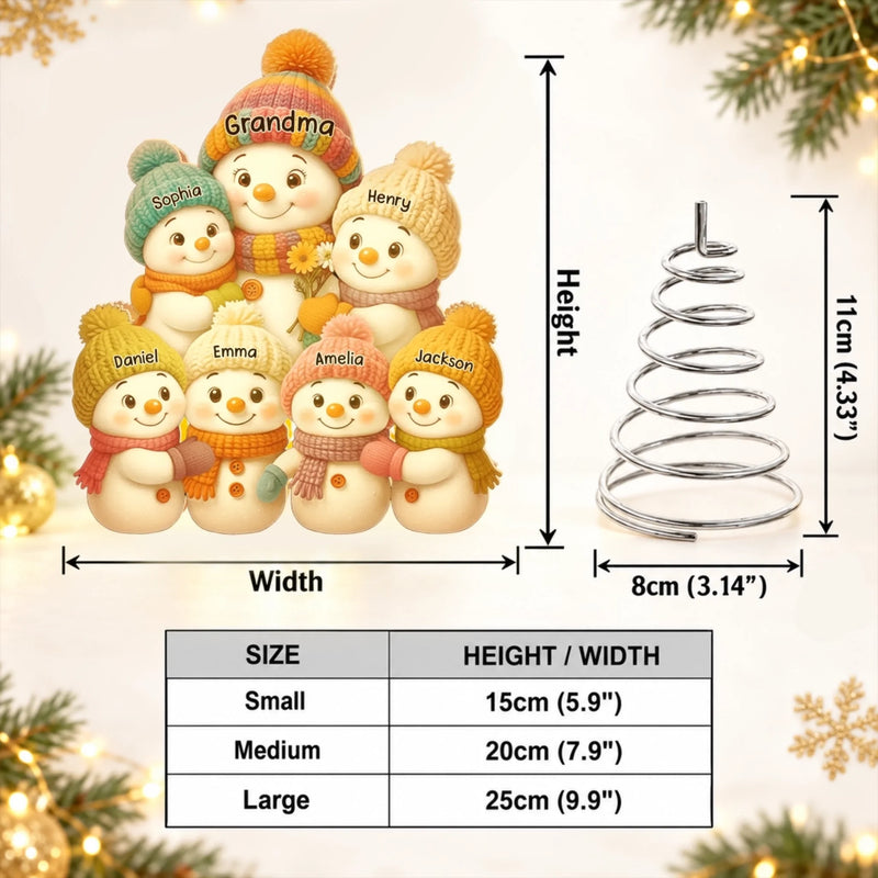 Custom Snowman LED Tree Topper - Personalized Christmas Birthday Gifts For Mom, Grandma - Snow Much Grandkid Love