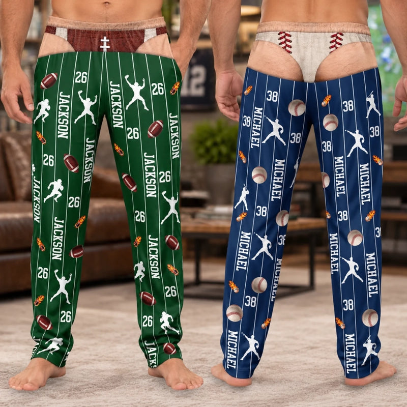 Custom Funny Pajama Pants - Personalized Birthday Gifts For Sports Fans, Sports Lovers - Chilling Like A True Champion