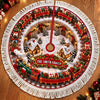 Custom Christmas Train Tree Skirt - Personalized Christmas Birthday Gifts For Mom, Dad, Brother, Sister - All Aboard The Family Express