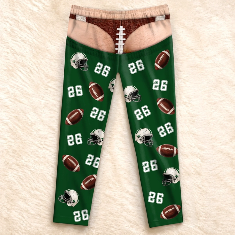 Custom Funny American Football Pajama Pants - Personalized Birthday Gifts For American Football Lovers, Sports Fans, Sports Lovers - Living The Ultimate Fan Life