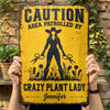 Custom Home Decor Metal Sign - Personalized Birthday Garden Gifts For Gardeners - Crazy Plant Lady Zone