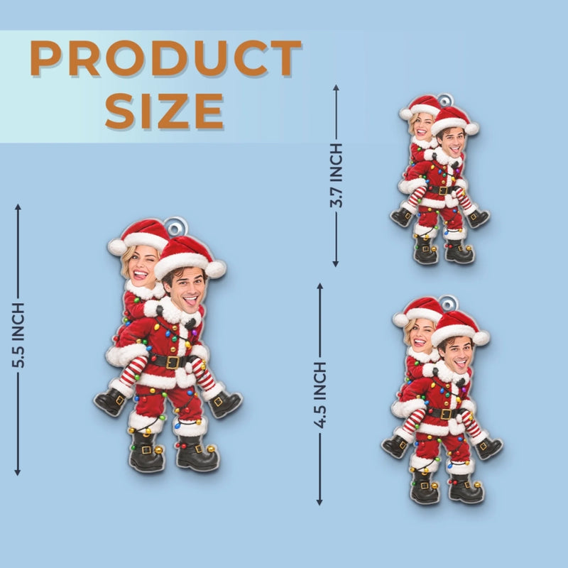 Custom Photo Acrylic Ornament - Personalized Anniversary Christmas Wedding Gifts For Husband And Wife, Him And Her - Double The Festive Fun
