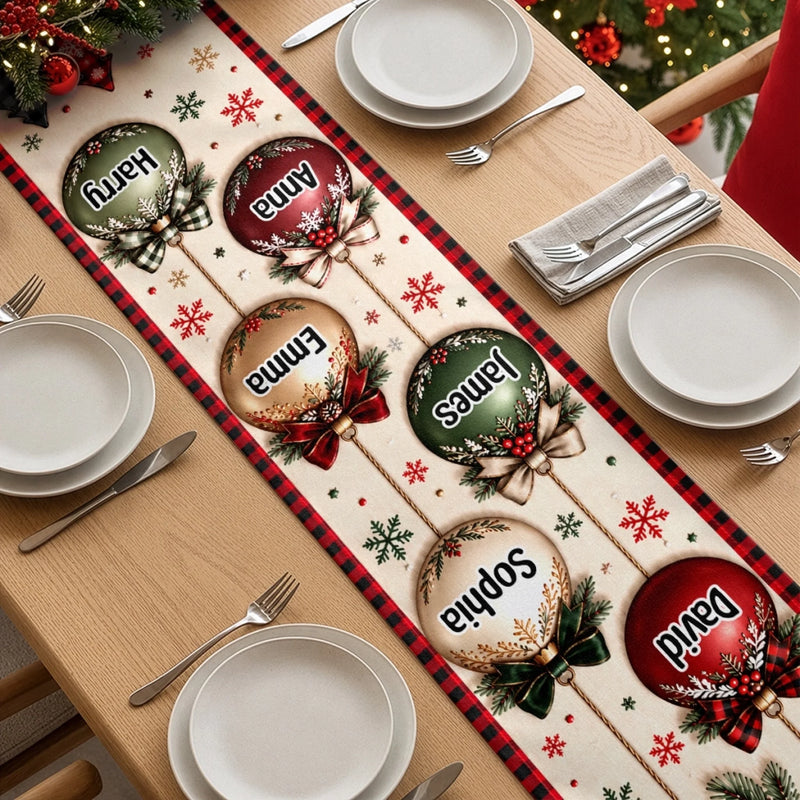 Custom Table Runner - Personalized Christmas Birthday Gifts For Mom, Dad, Brother, Sister - Christmas Feels Better Together