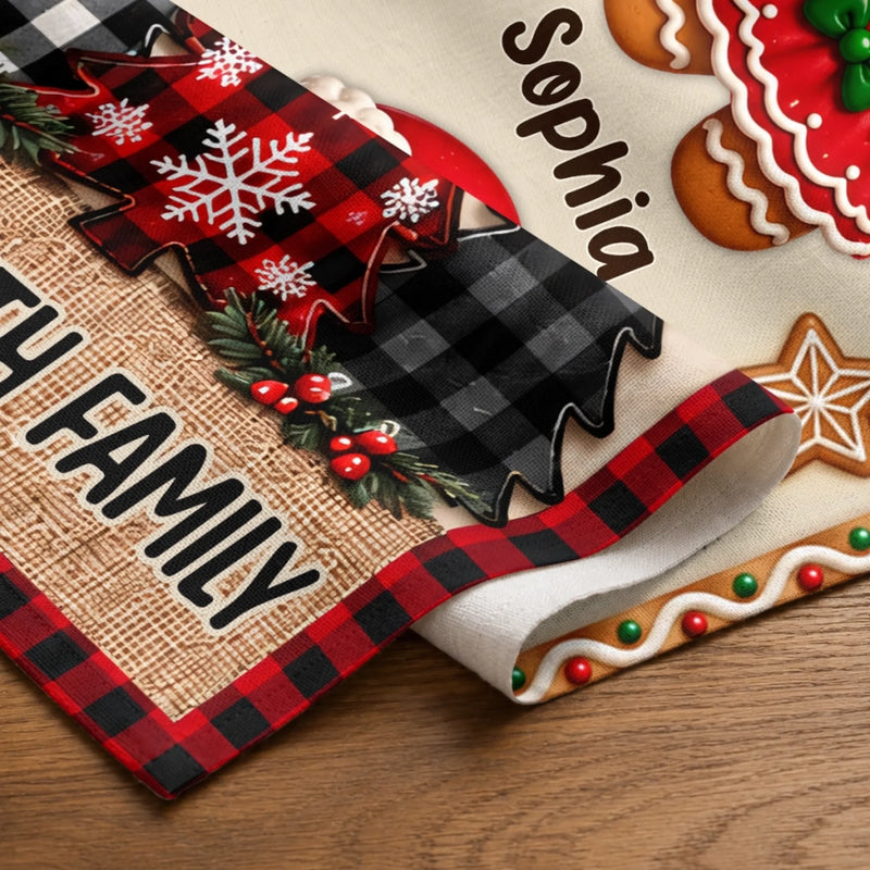 Custom Table Runner - Personalized Christmas Birthday Gifts For Mom, Dad, Brother, Sister - Christmas Feels Better Together