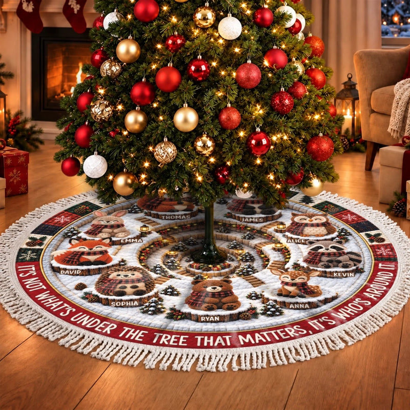 Custom Tree Skirt - Personalized Christmas Birthday Gifts For Mom, Dad, Brother, Sister - Our Happy Place