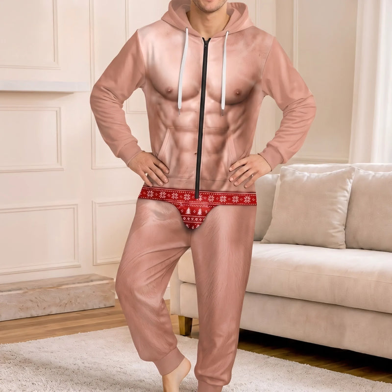 Custom Photo Onesie Pajamas - Personalized Christmas Birthday Gifts For Husband, Son, Grandson, Brother, Grandpa, Dad, Yourself - Bringing The Heat This Season