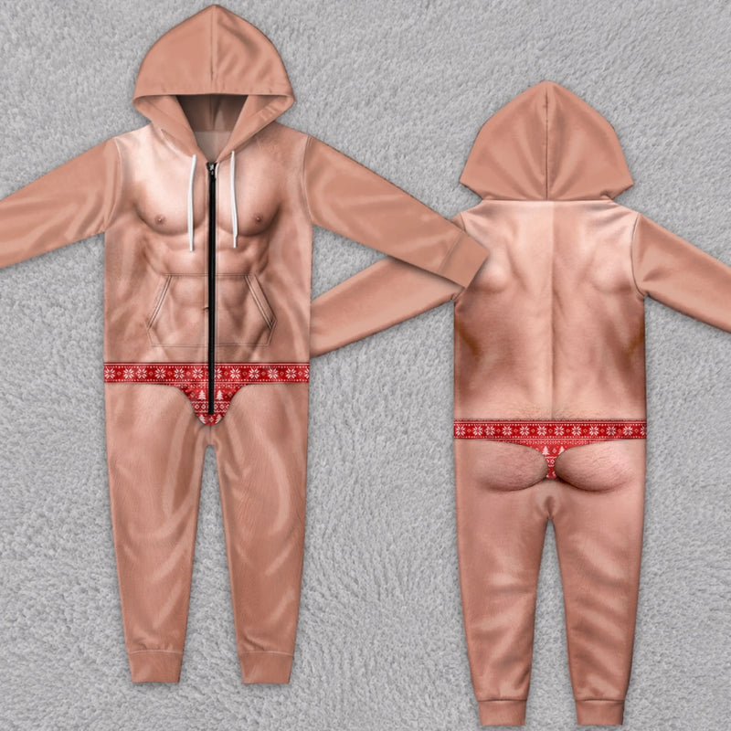 Custom Photo Onesie Pajamas - Personalized Christmas Birthday Gifts For Husband, Son, Grandson, Brother, Grandpa, Dad, Yourself - Bringing The Heat This Season