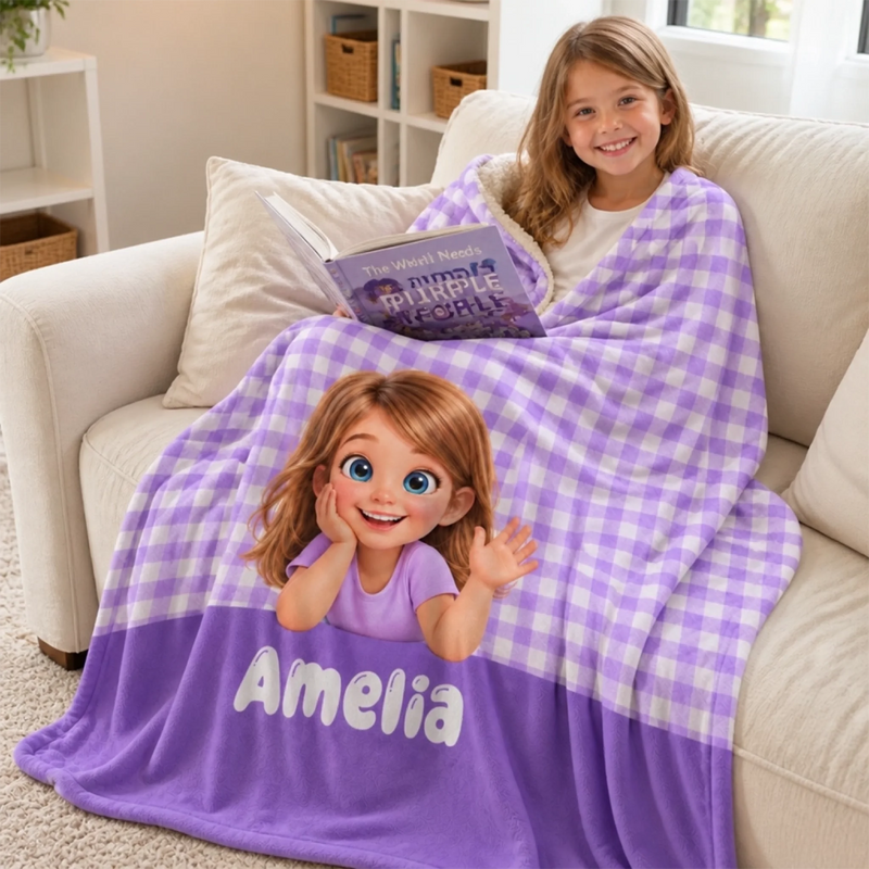 Custom Photo Blanket - Personalized Birthday Gifts 
For Kids - Sparkle Bright With Pure Joy