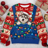 Custom Photo Ugly Sweatshirt - Personalized Christmas Birthday Gifts For Dog Cat Lovers, Dog Dad And Mom, Cat Owners - Keeping Christmas Extra Fluffy