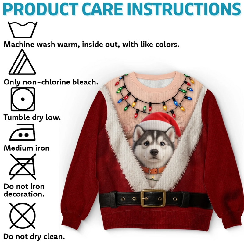 Custom Photo Ugly Sweatshirt - Personalized Christmas Birthday Gifts For Dog Cat Lovers, Dog Dad And Mom, Cat Owners - Furry Little Christmas Helpers