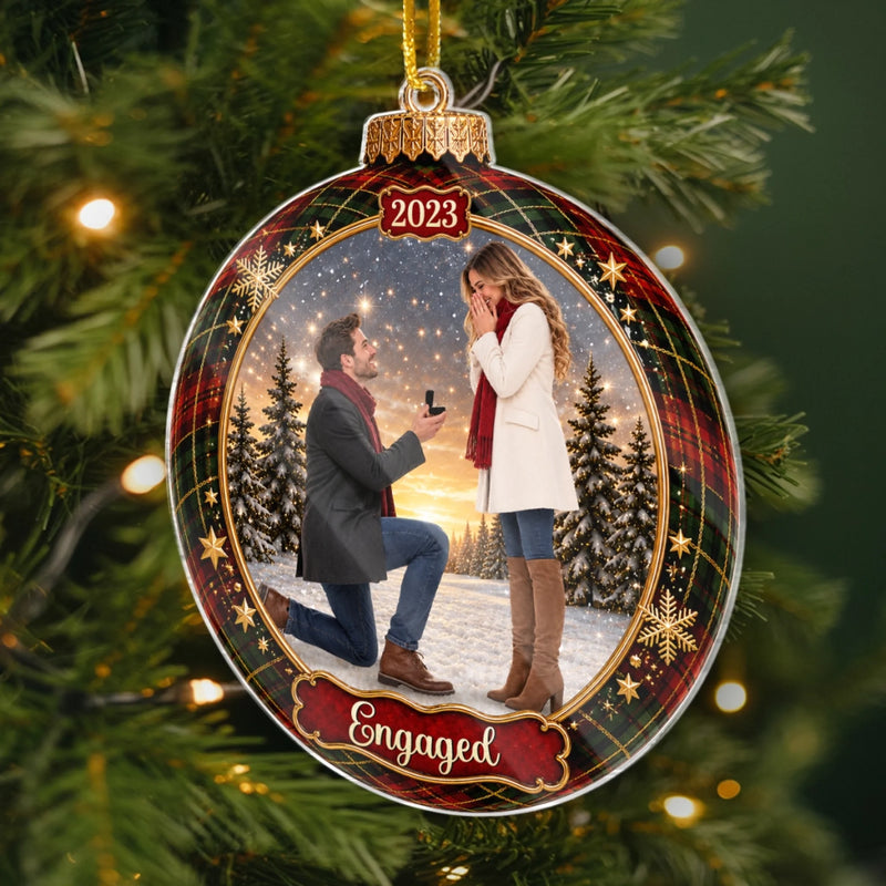 Custom Photo Acrylic Ornament - Personalized Anniversary Christmas Wedding Gifts For Husband And Wife, Him And Her - Our Favorite Memory