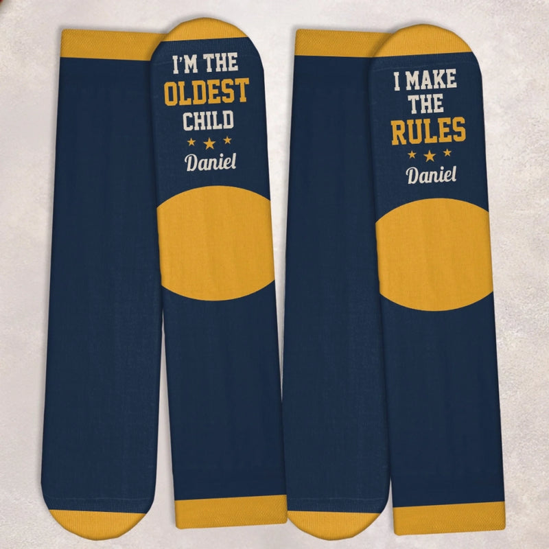 Custom Crew Socks - Personalized Birthday Gifts For Mom, Dad, Brother, Sister - Warm Feet Happy Heart