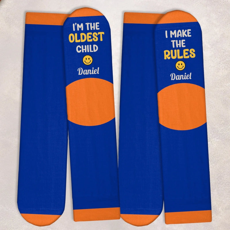 Custom Funny Sibling Role Gifts for Brothers and Sisters - Personalized Crew Socks
