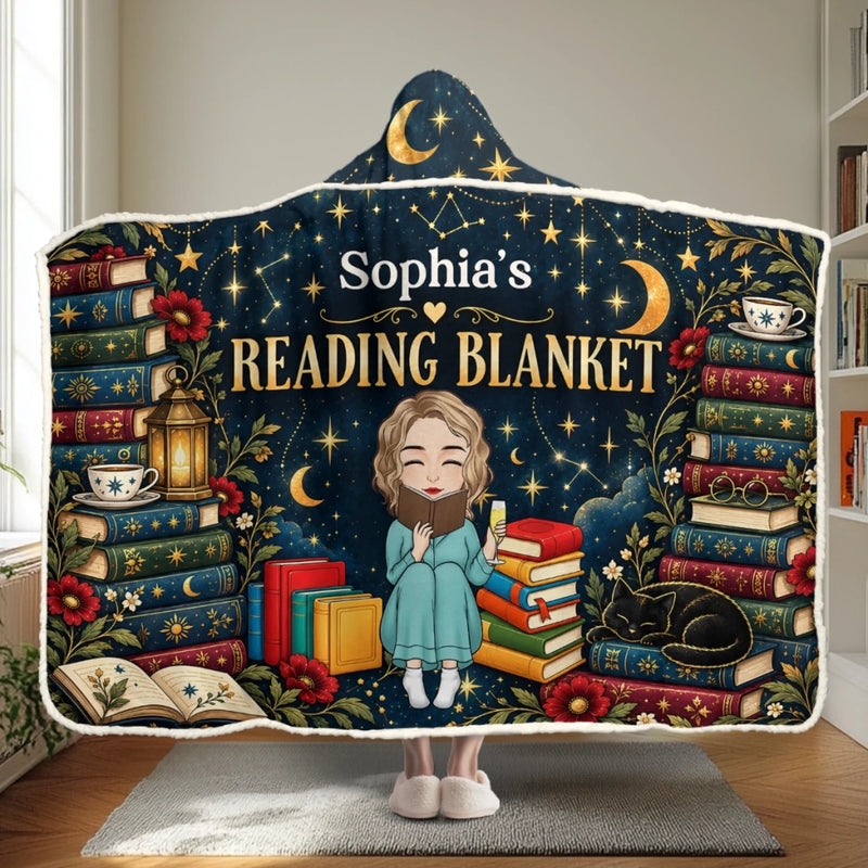Custom Celestial Book Lover Gifts for Women - Personalized Snuggle Blanket