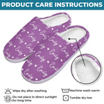 Custom Name Heart Slippers - Personalized Fluffy Slippers Gifts For Women