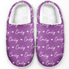 Custom Name Heart Slippers - Personalized Fluffy Slippers Gifts For Women
