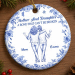 Custom Mother and Daughter Christmas Gift - Personalized Ceramic Ornament