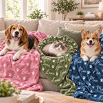 Custom Paw Print Pet Name Gifts - Personalized Blanket