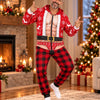 Custom Funny Christmas Santa and Elf Holiday Party Outfit - Personalized Adult Onesie