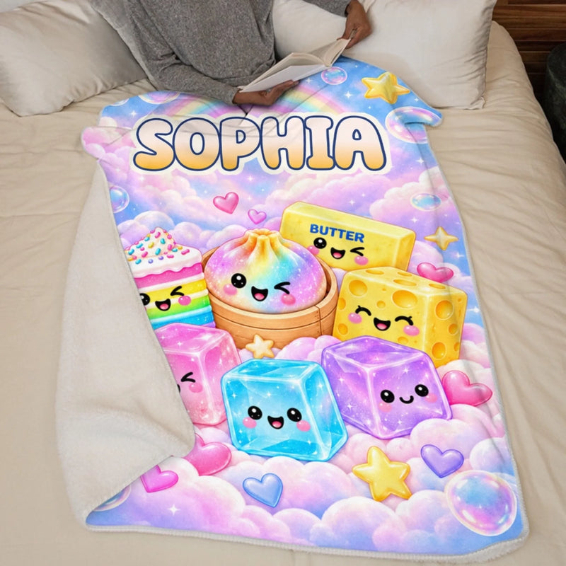 Custom Name Squishy Rainbow Gifts for Kids - Personalized Blanket