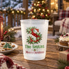 Custom Christmas Monogram Family Gifts - Personalized Plastic Cups
