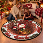 Custom Santa Christmas Decor - Personalized Quilted Round Mat