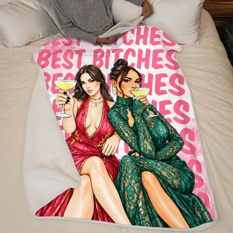 Custom Photo Best Friends, Besties Gifts - Personalized Blanket