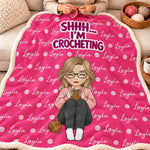 Custom Shhh... I'm Crocheting Gifts for Crocheters - Personalized Blanket