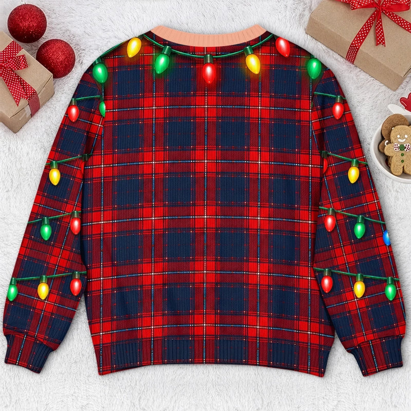 Custom Cheeky Body Illusion Christmas Party Gift For Couples - Personalized Ugly Sweatshirt
