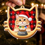 Custom Cat Photo Christmas Gifts for Cat Lovers - Personalized Acrylic Ornament
